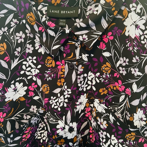 Lane Bryant Tops - ✨ Lane Bryant Floral Collared Button Blouse Multicolor Plus 18/20
